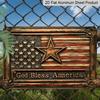 2D Flat Patriotic "God Bless America" Metal Sign, 12 * 8 Inches With Retro American Flag Design, Aluminum Wall Art Sign, Rural Style Home Decor Sign