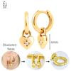925 Sterling Silver Needle Vintage Heart/Shell Pendant Earrings Round/Square Plate Hoop Earrings for Women Party Fashion Jewelry