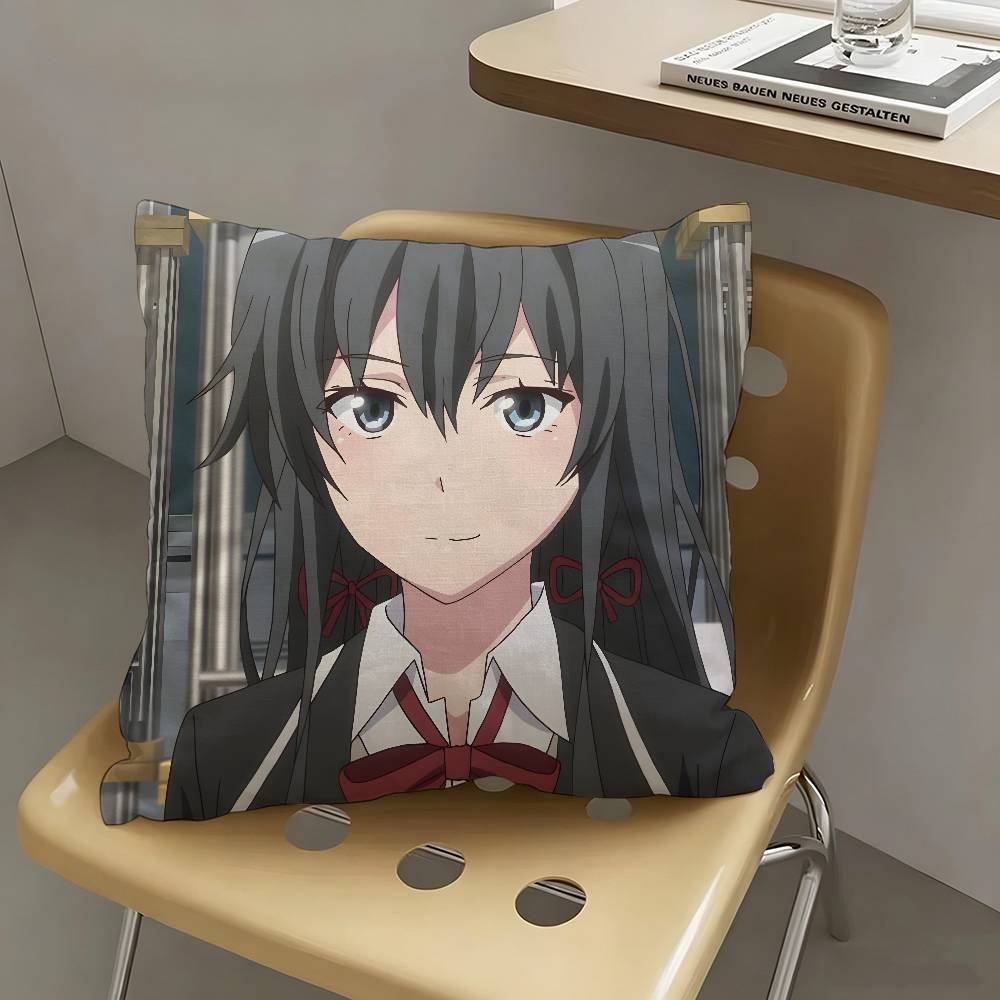 1pc Yukino Yukinoshita Anime Characters Pillow Case Fashion Square Pillowcase Bedroom Sofa Room Ins Decoration Leisure