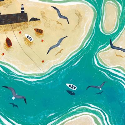 Stampa su tela incorniciata Summer Days di Julia Crossland