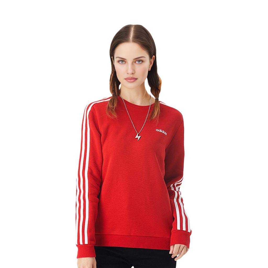 adidas Neo Rundhals Fleecegefütterter Strickpullover Damen Oberteile Rot GJ8744