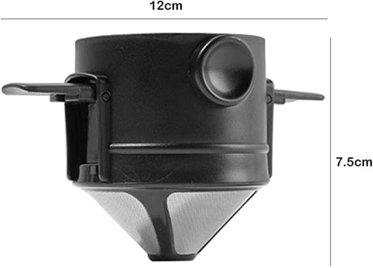 Collapsible Coffee Filter, Stainless Steel Drip Coffee Funnel, Coffee Dripper, Coffee Server, Reusable Paperless Pour-Over Coffee Dripper with Cup