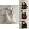 Trendy Casual Pu Tote Bag With Chic Minimalist Style Available In Black Brown Cream Color Perfect For Everyday Outfits