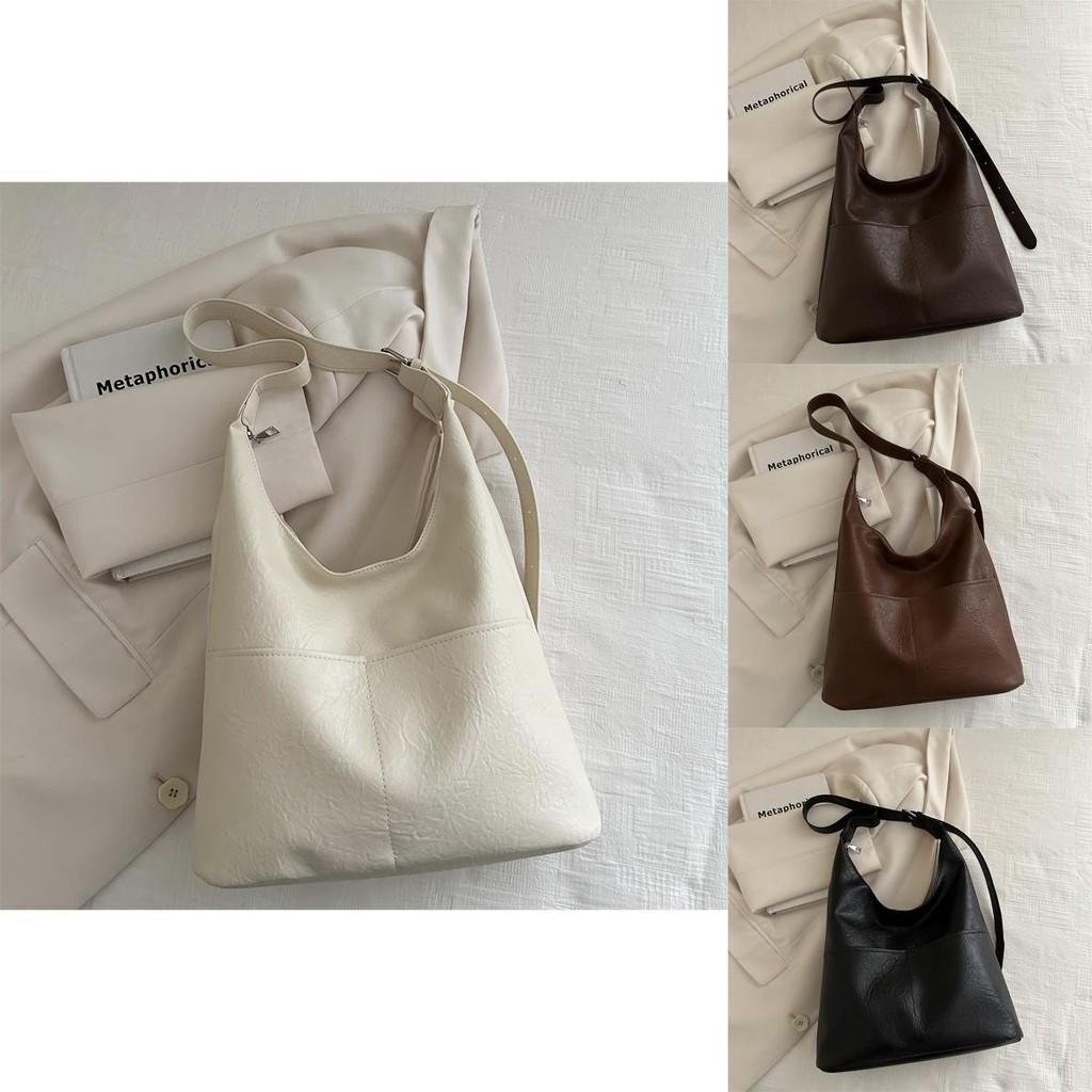 Trendy Casual Pu Tote Bag With Chic Minimalist Style Available In Black Brown Cream Color Perfect For Everyday Outfits