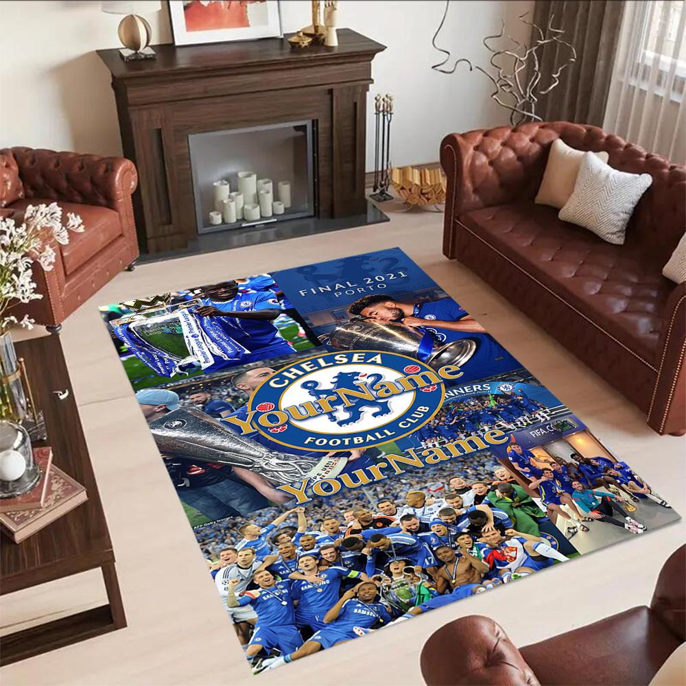 Chelsea Personalized Text Area Rug Design for Bedrooms Foyer Kitchen Living Rooms Anti-slip Rug Anime Office Decor Best for Christmas