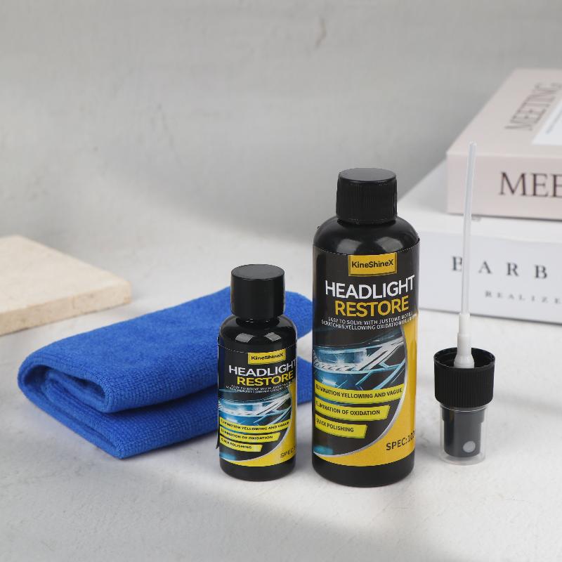 All in One Car Headlight Polishing Kit Scratch Repair Liquid Restores Shine Reduces Glare Perfect for Night Road Trips