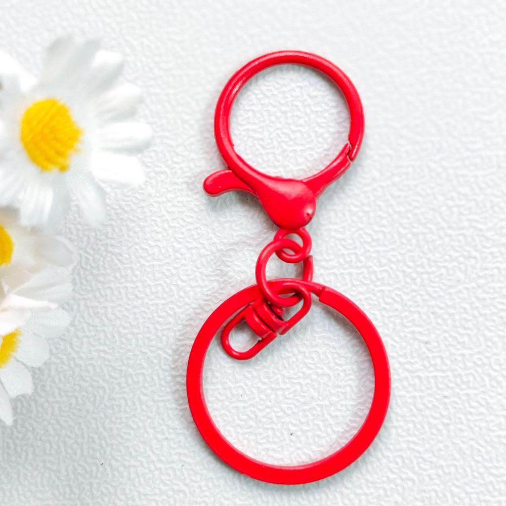 Buntes Schlüsselanhänger-Set mit Hummerverschluss: Dreiteilige Metall-Acht-Schnalle, Flacher Ring, DIY Schmuck Schlüsselanhänger Zubehör.