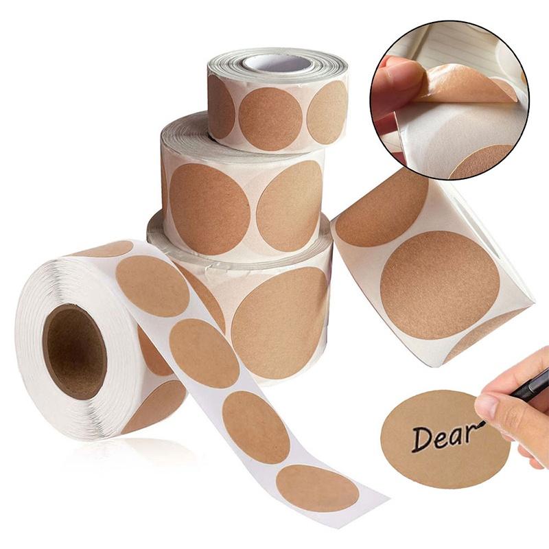 1-5 Roll 2.5 Cm Round Self-adhesive Writable Name Sticker Tape For Product Gift Sealing Decoration Classification Packing Label