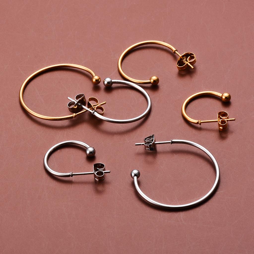 10 Stück Edelstahl C-Form Ohrhaken Ohrringe Zubehör DIY Ohrstecker Handgemachte Ohrringe Schmuckherstellung Zubehör