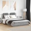 Bed Frame with Headboard Grey Sonoma 120 x 200 cm Engineered Wood