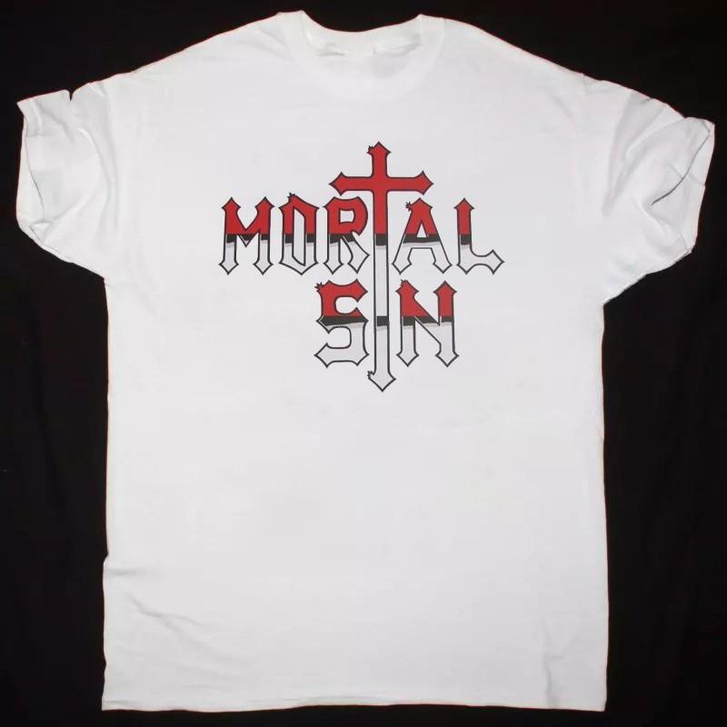 Logo Mortal Sin Band White Color Shirt Unisex All Size MI1094 S разноцветный