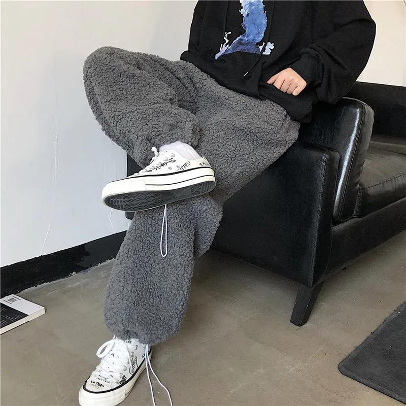 Women's Winter Padded and Thickened Solid Color Thermal Pants Straight Casual Loose Comfortable Pants