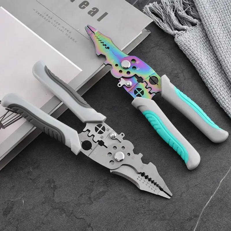 Sturdy Adjustable Wire Stripper Decrustation Pliers for Electrical Cable Crimping