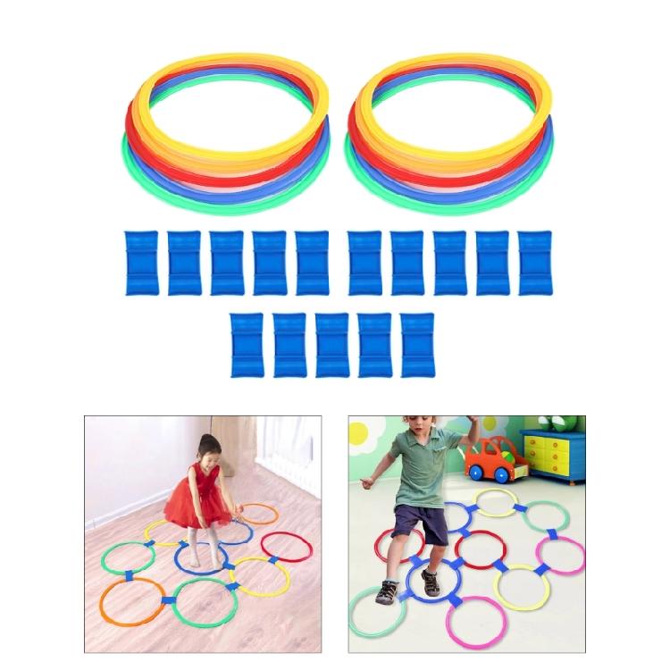 Educational Hopscotch Ring Training Game For Kids Body Sensory Development Antislip Plastic Hoops for Outdoor Activity