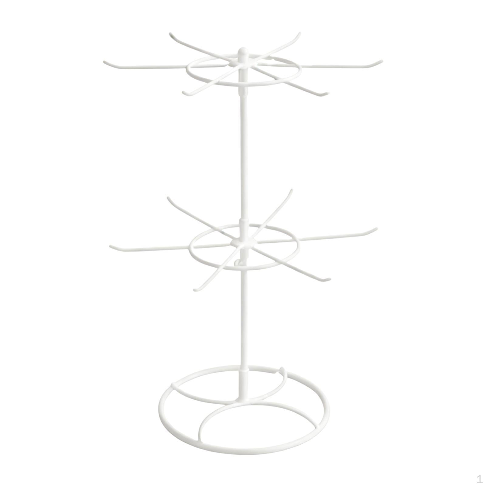 Двухуровневая подставка для брелоков, подставка для серег, для выставок серег, ожерелье белый