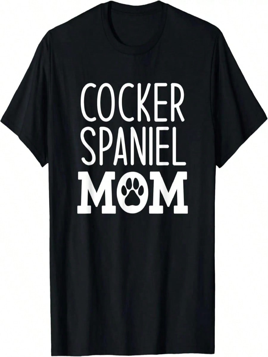 Funny Cocker Spaniel Mom Dog Paw Puppy Retro T-Shirt S