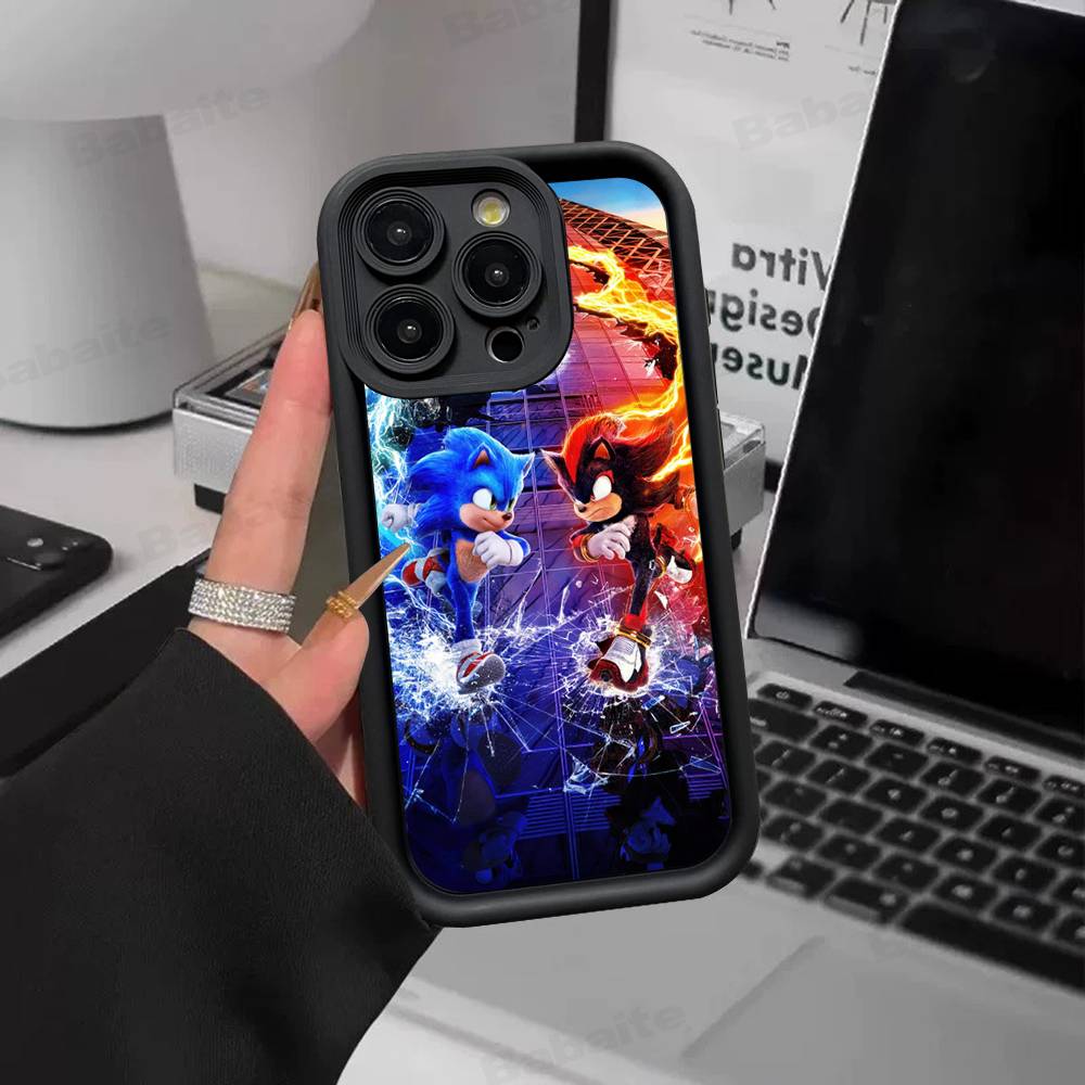 Game S-Sonic Classic Movie For IPhone 17 Pro Max 16 15 14 13 12 11 Plus Black Soft Phone Cover