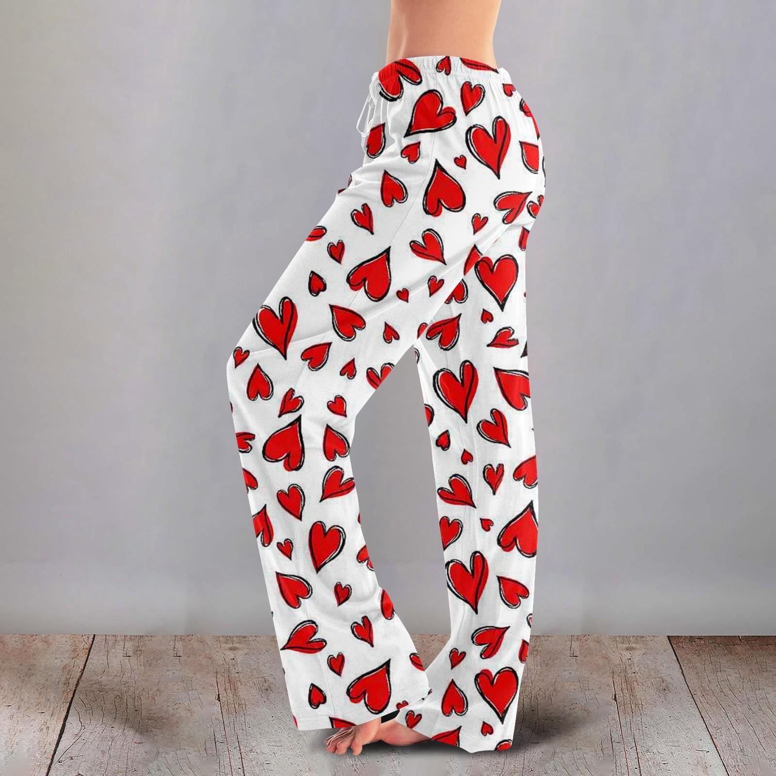 

Женские повседневные прямые брюки с принтом повседневные длинные брюки XL арбуз красный