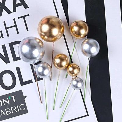 Cake Toppers Exquisite Birthday Party Cake Decoration Pretty Round Wedding 10Pcs Ball Home Decor