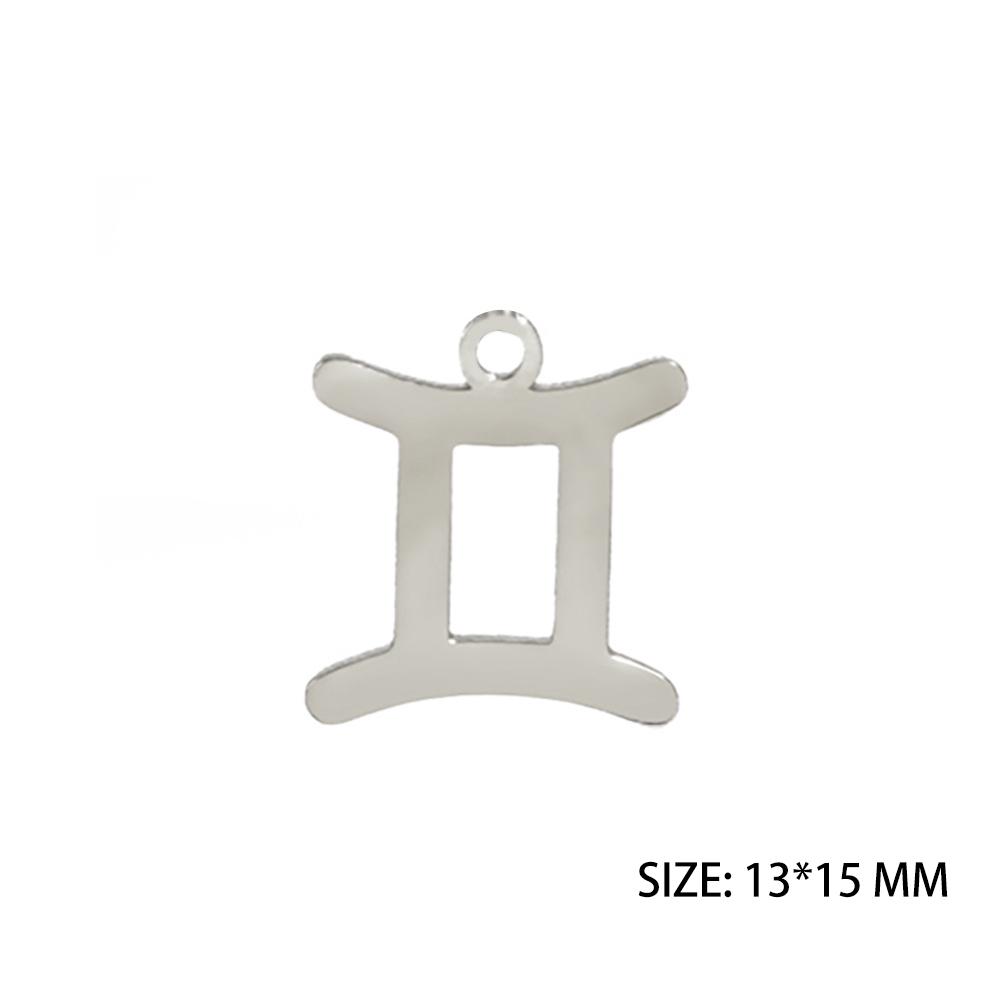 12pcs/lot Stainless Steel Zodiac Charms Horoscope Astrological Sign DIY Pendant for Necklace Bracelet Jewelry Making