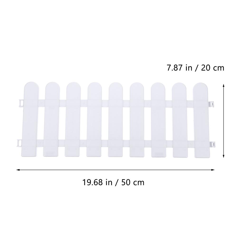 Landschaftsgartenzaun 5 Stück Kunststoff-Palisadenpaneele 50x30cm Weiße Kante für Außen Innen Weg Rasen Hof Zubehör