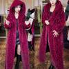 Temperament Women's Imitation Fur Leopard Print Coat Winter Furry Coat Large Size Imitation Cross Mink Coat Tide