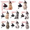 Adjustable Strap Pet Halloween Witch Hat Curved Top Dog Halloween Party Hat  Holiday Decoration