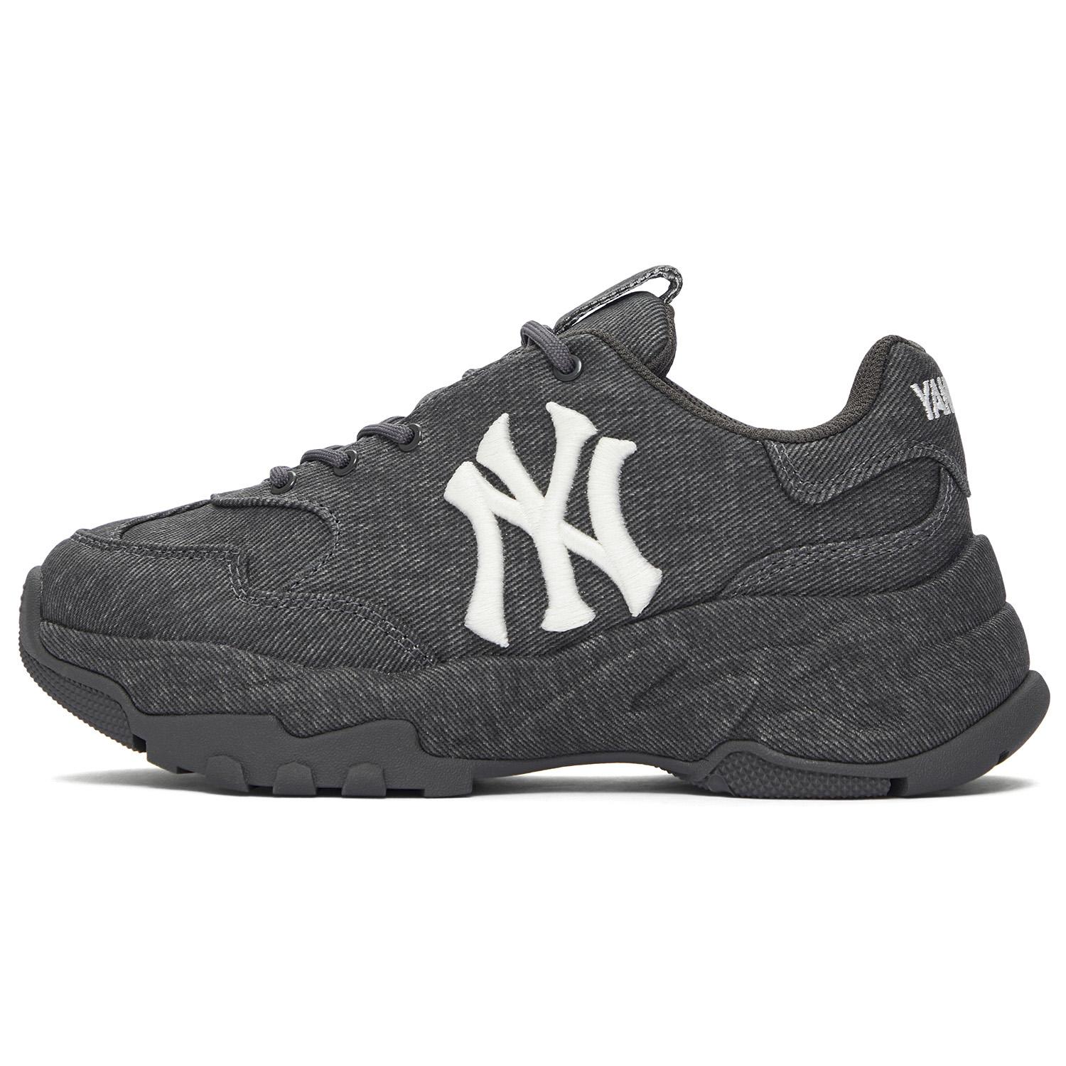 

New MLB New York Yankees Anti Slip Wear Resistant Low Top Chunky Sneakers Unisex Dark Gray 3ASHA025N-50GRD 40.5