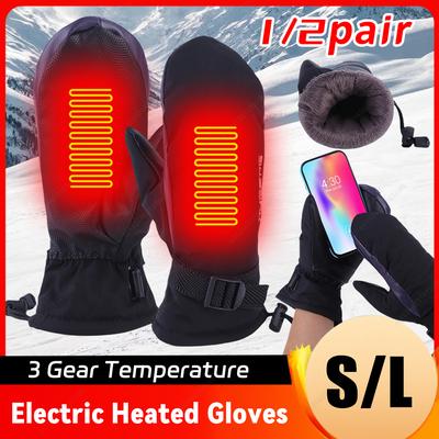 USB Touch Screen Electric Gloves  Winter Heated Gloves Heating 3 Thermal Gloves  for Cycling Running Driving Hiking Walking