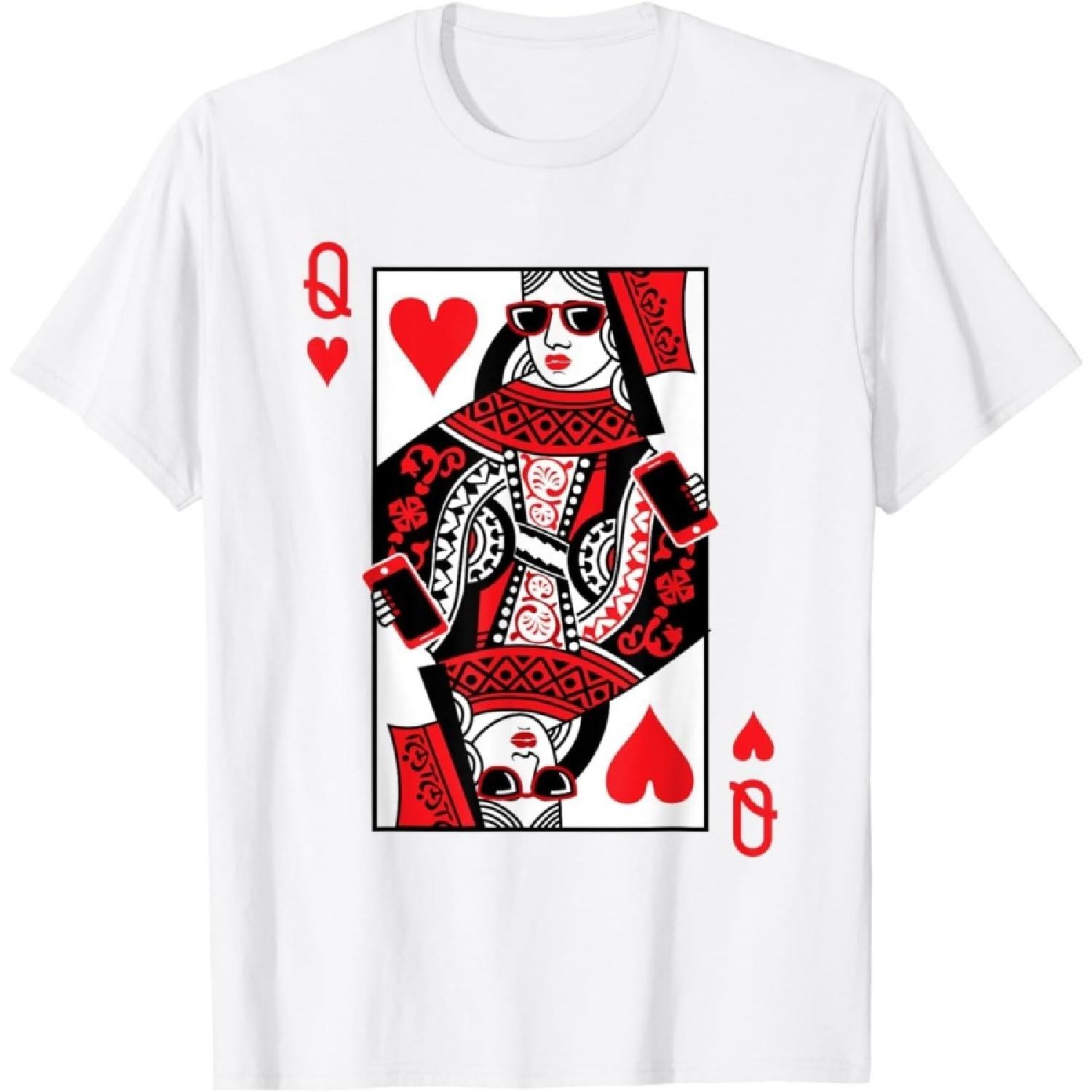 iDestiner Classic Black Queen of Hearts T-Shirt XXXXXL белый
