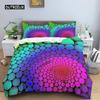 Geometric Duvet Cover Set Queen Size Abstract Art Rainbow Glass Bedding Set Colorful Polyester Quilt Cover Pillowcase for Kids