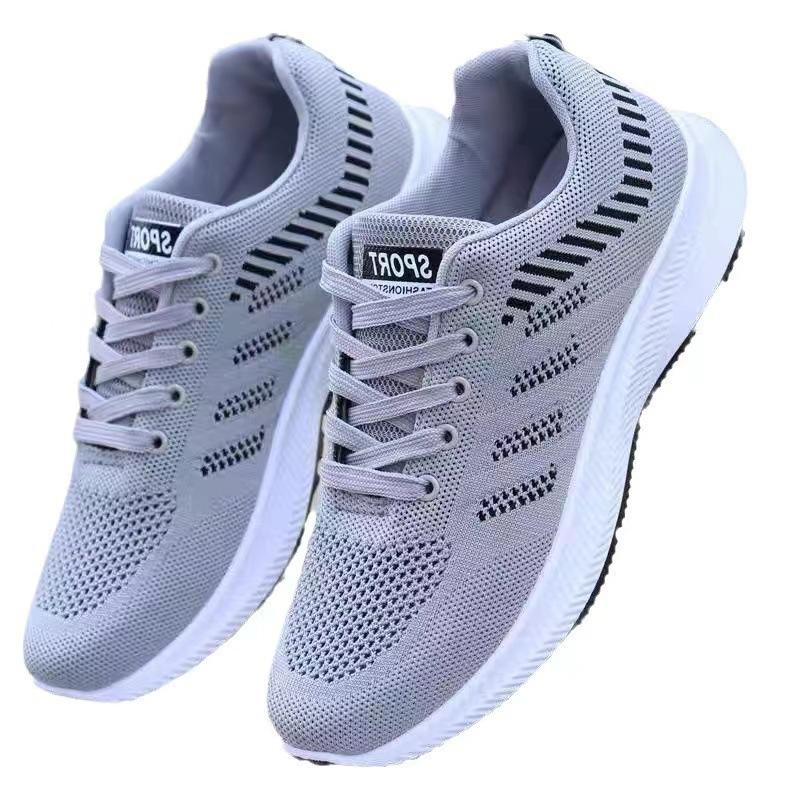 Annual sports shoes comfortable breathable little white shoes flying woven breathable casual shoes men's