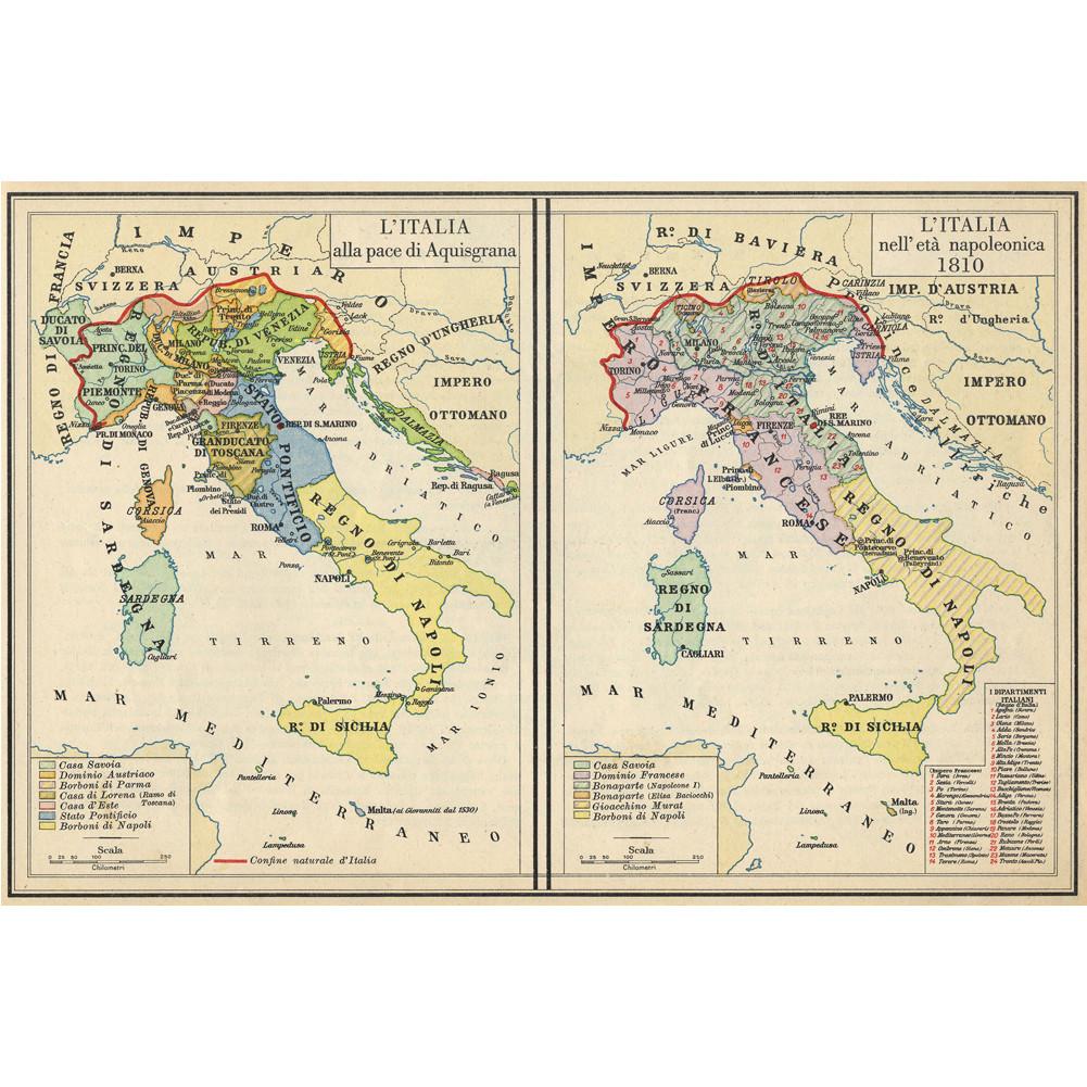 Fundal Harta Italiană-Harta Italiei Vintage,Decor de Perete Decor Acasă,Studiu,Instrumente Geografice,Instrumente Turism/educație