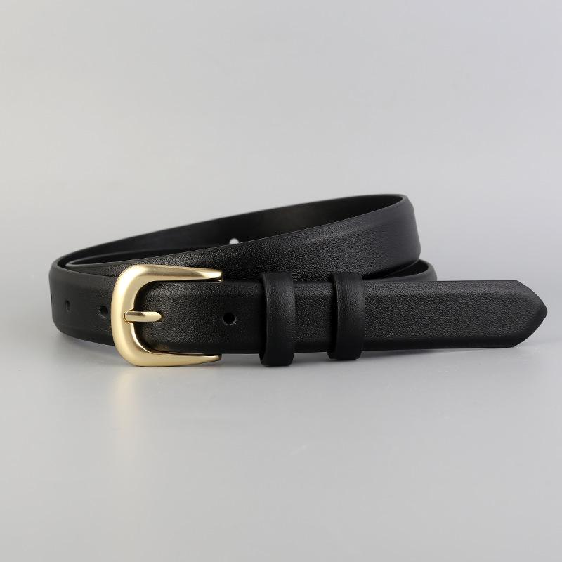 Women S Genuine Leather Belt Pin Buckle Simple Style For Jeans
