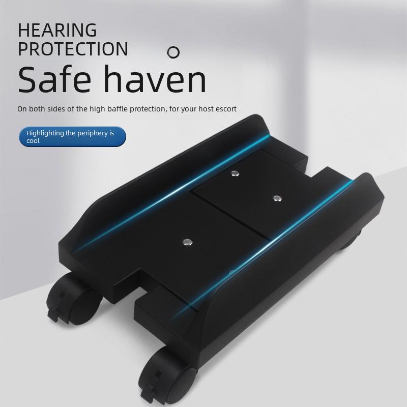 Wheeled ABS Plastic Desktop Computer Stand with Movable Pulley