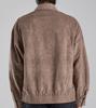 Button Seoul Vegan Suede Minimal Blouson Zip-Up Jacket (Brown)