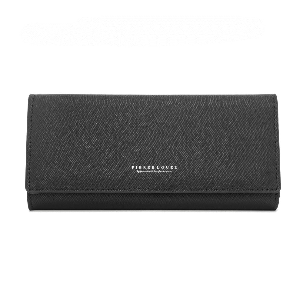 Eenvoudige Hoge Waarde Portemonnee met Rits Modieuze Nieuwe Lange High-End Damesportemonnee Black, gray