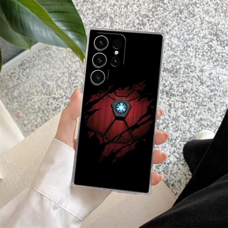 Marvel Ironman Cool Transparent Case For Samsung Galaxy S26 S25 Ultra S24 S22 S26 Plus S20 S23 S21 S25 FE 5G Clear Silicon Cover