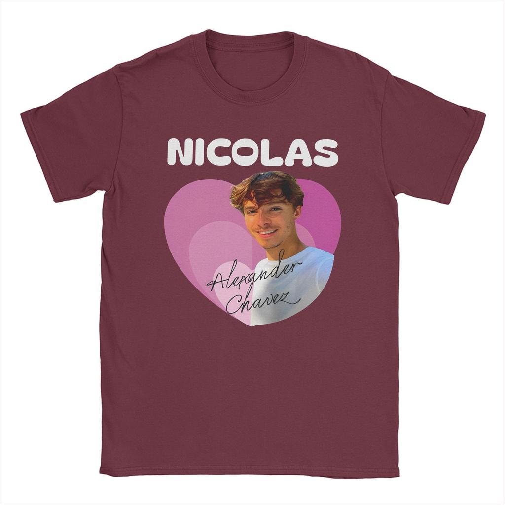 Men's Nicholas Alexander Chavez Pink Love T Shirts Graphic Actor Clothes Vintage Short Sleeve Round Neck Tees Printed T-Shirts