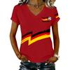 Women's V Neck Casual T Shirt Lightweight Short Sleeve Top with Letter Print and Graphic Design Suitable for Daily Wear and Outdoor Activities