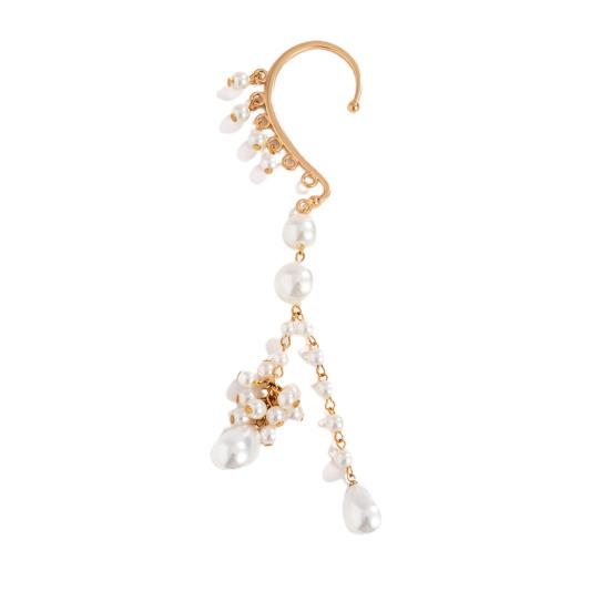 1Pc Clipe Brinco Imitação Pérolas Longo Borla Jóias Temperamento Delicado Ear Cuff para Casamento