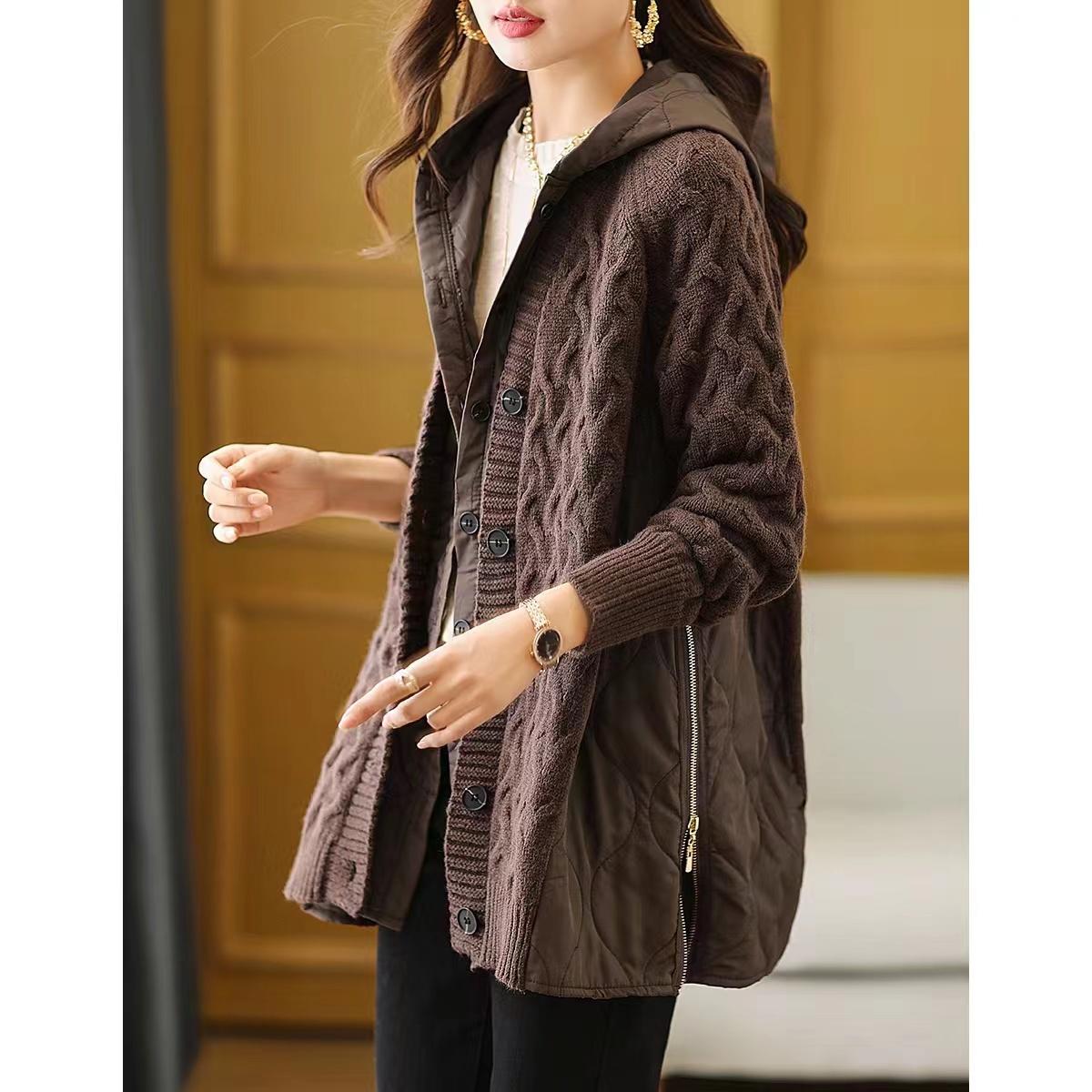 

DIMANAF 2023, пальто больших размеров, женские свитера, куртка, зимний пуловер, шапка, женские шерстяные вязаные базовые однотонные свитера