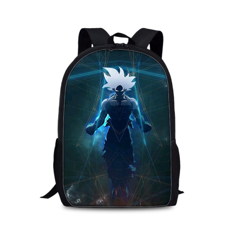 Dragon Ball Goku Printed Nylon Book Backpack For Students And Daily Use