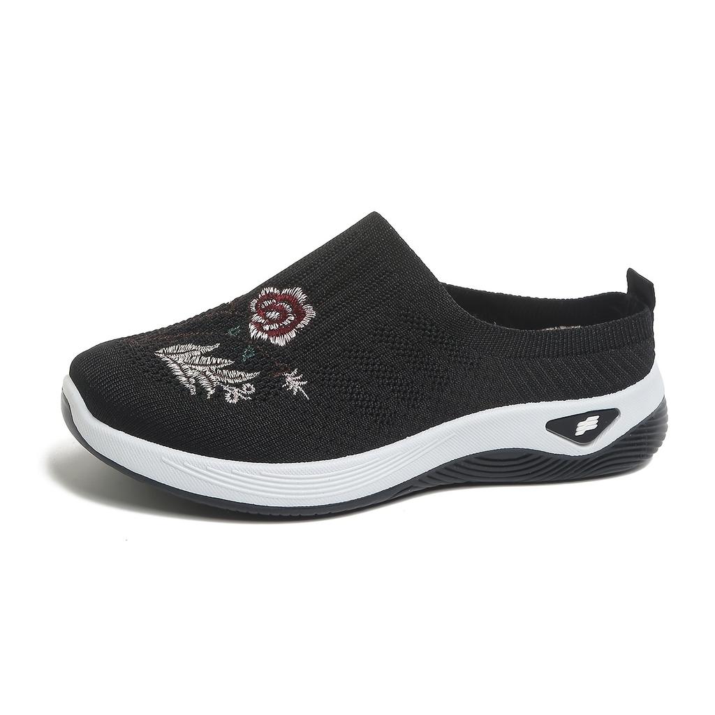 Easy Slip-On Lazy Slides Chinese Style Mesh Upper Shoes Spring Summer Outdoor Home Casual, Women Shoes(The Sizing Runs Big)