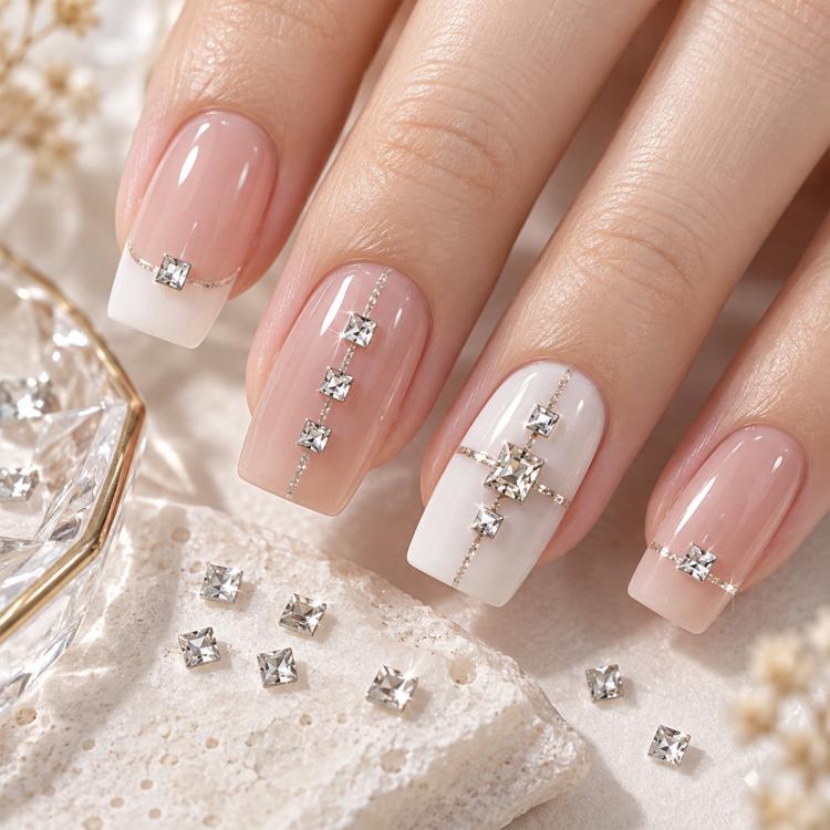 1440 PCS / Set Mini Flat Bottom Sparkling Diamond Nail Jewelry Set