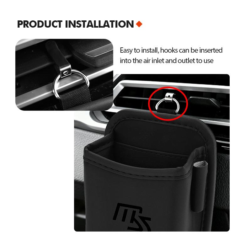 Leather Air Vent Storage Bag Car Anti-Scratch Phone Key Holder Pouch For Mazda MX-5 CX30 RX8 MX5 BK BL 5 CR CW 6 II GH CX-7 ER