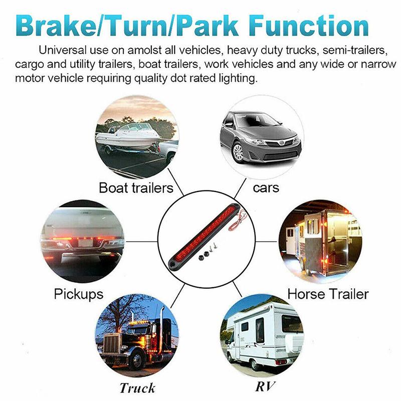 15 LED utěsněný přívěs nákladního vozidla a nákladního automobilu zarážka zadního dorazu zpátečka Otáčejte lištou brzdových světel