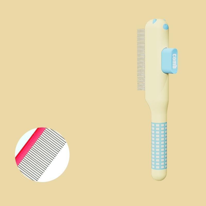 Cat Hair Remover Comb Flea Comb Multifunctional Pet Brush Self-Cleaning Cat Grooming Brush With Stainless Steel Teeth Cat Combs