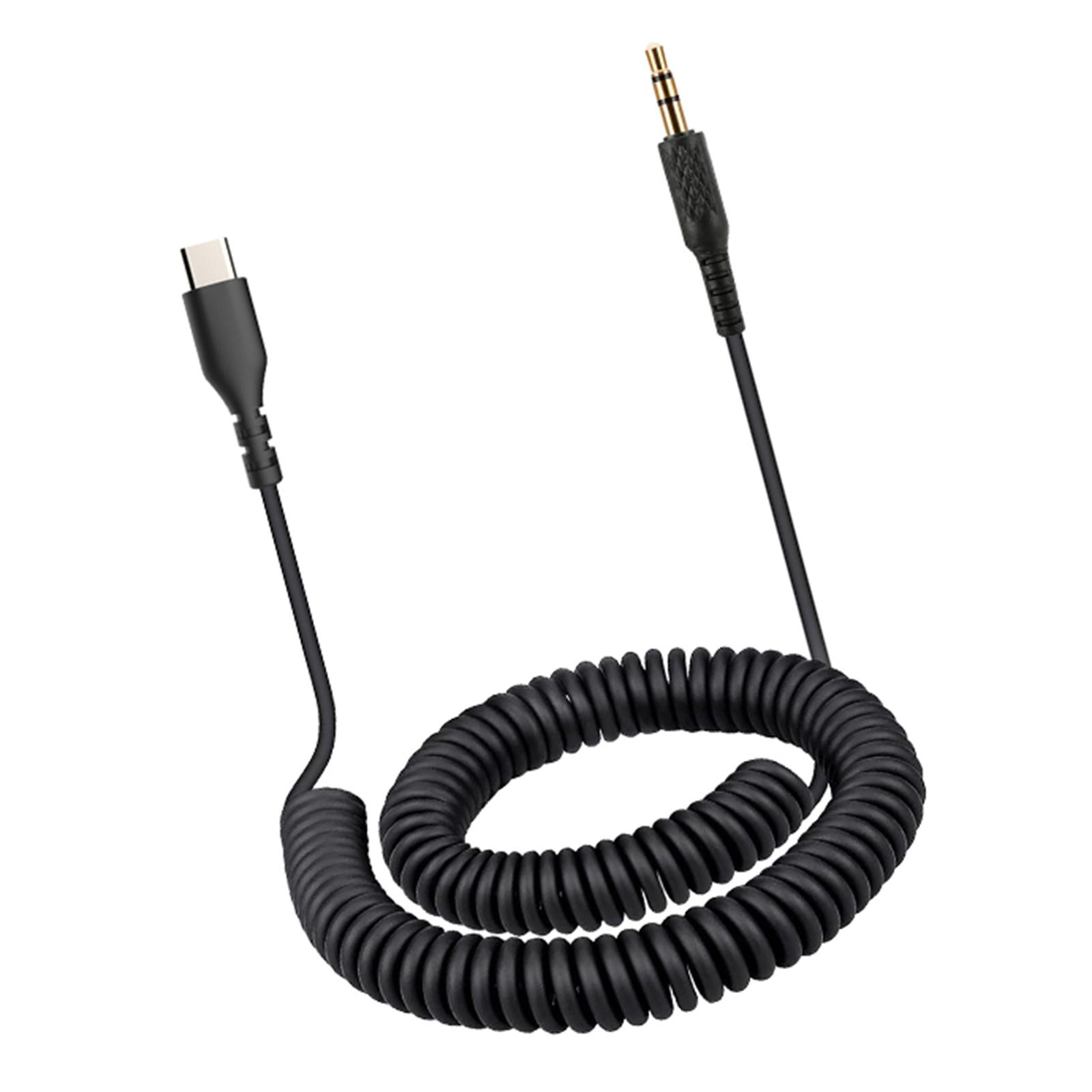 

Premium Coiled Headphone Cable Type C to 3.5mm AntiStretch Spirals Cord for Monitor Major High Fidelitys Audios Experien 1