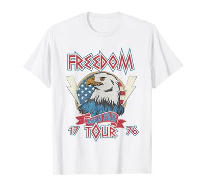 4th of July Born Free Eagle Freedom Tour 1776 Rock Men Women T-Shirt